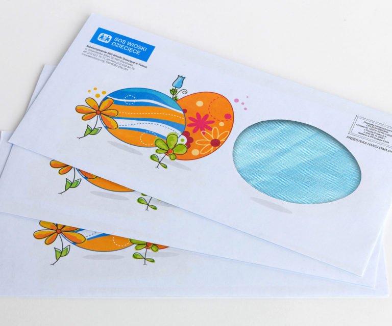 Koperta z oknem w kształcie specjalnym